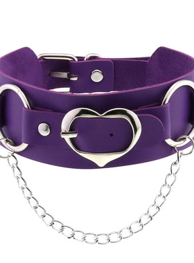 甜酷朋克爱心锁扣项圈女