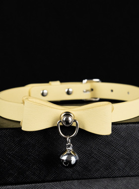 蝴蝶结铃铛项圈可调定制刻字