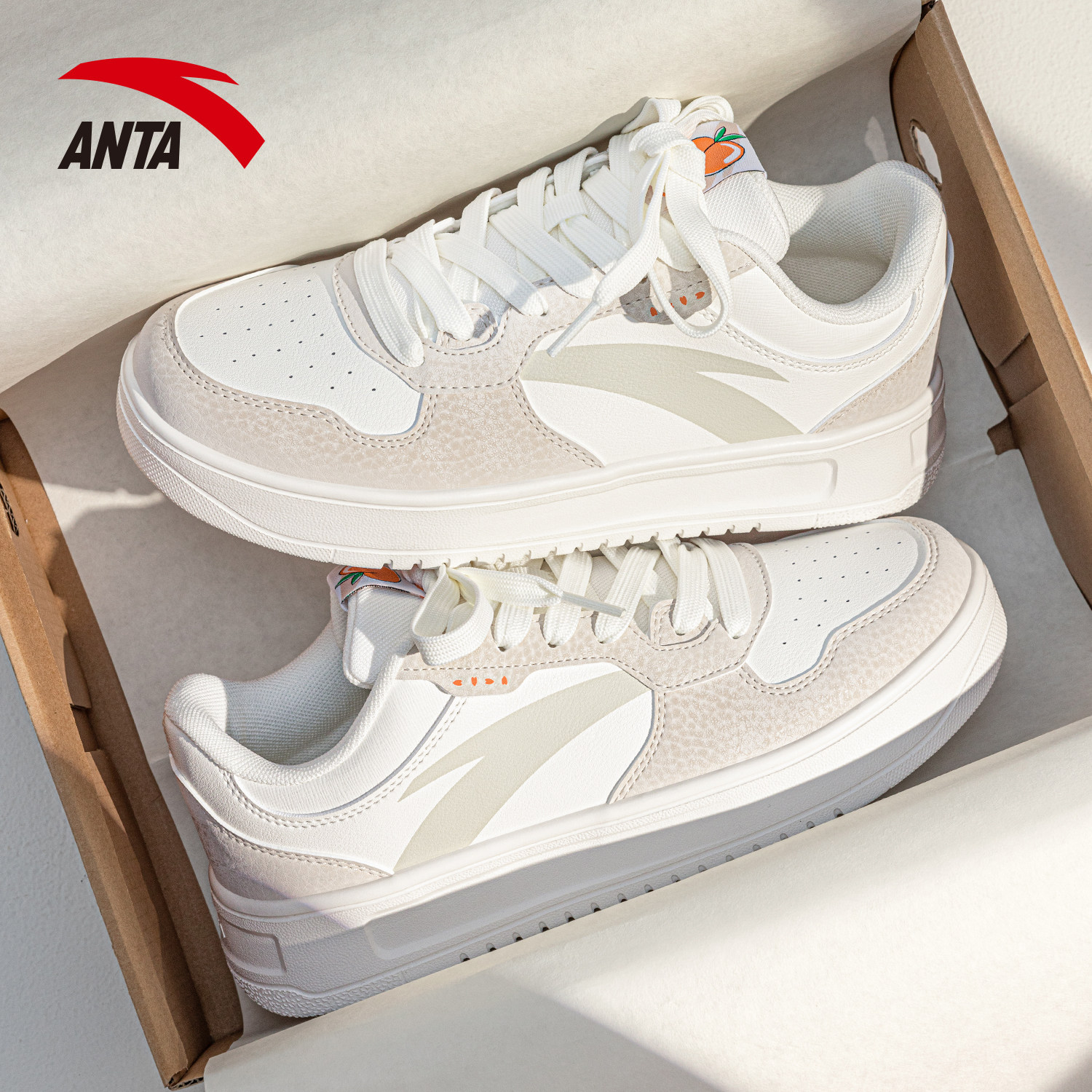 安踏轻松板鞋女鞋小白鞋春季新款正品学生粉色鞋子厚底增高运动鞋,淘宝优惠券,粉丝福利购,淘宝优惠卷