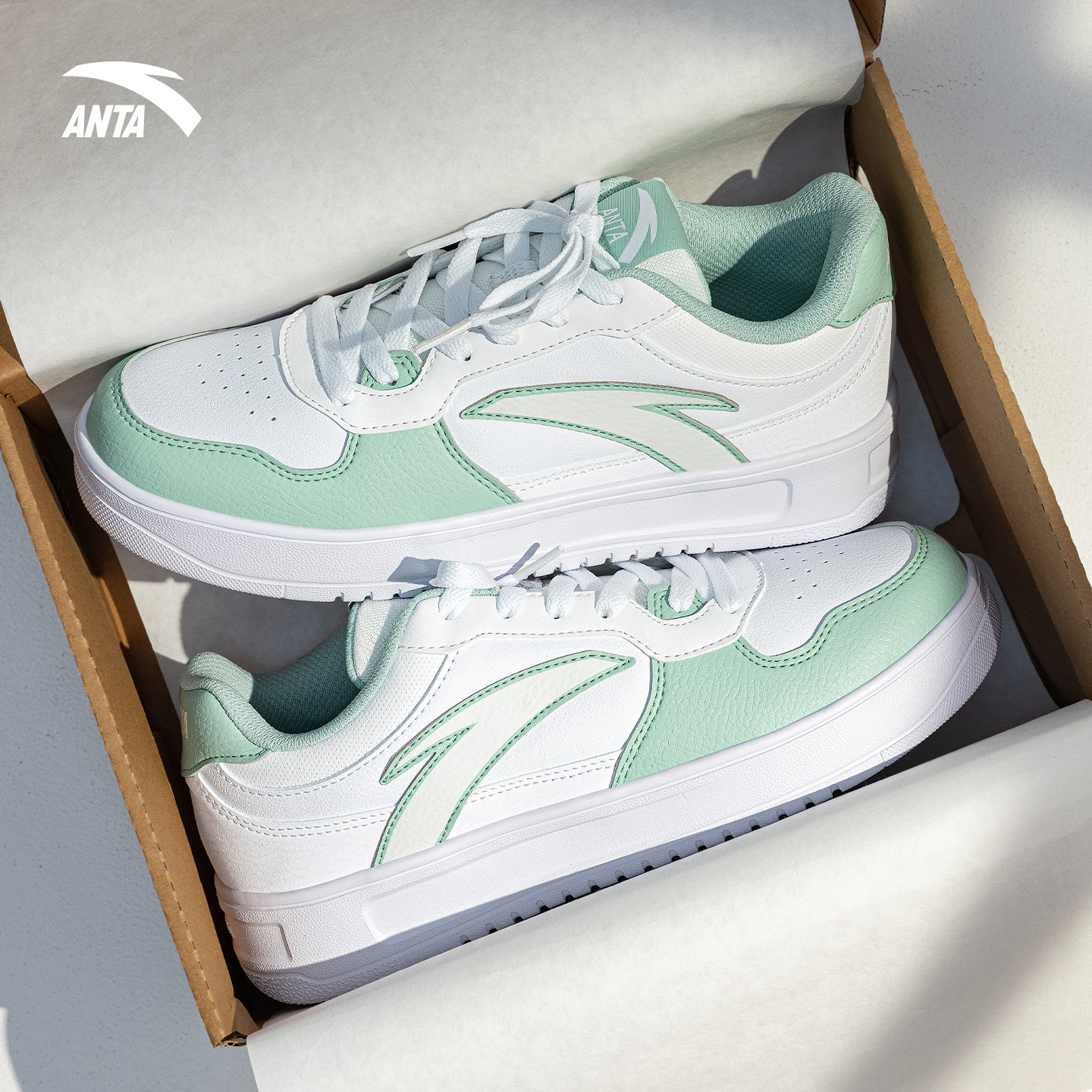 安踏轻松板鞋女鞋小白鞋春季新款正品学生粉色鞋子厚底增高运动鞋,淘宝优惠券,粉丝福利购,淘宝优惠卷