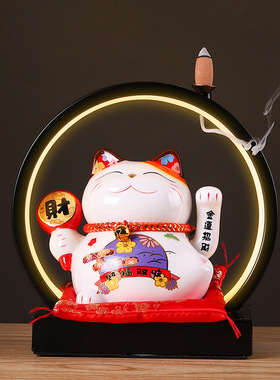 招财猫摆件大号电动摇手收银台家居店铺开业礼品陶瓷摆件自动招手