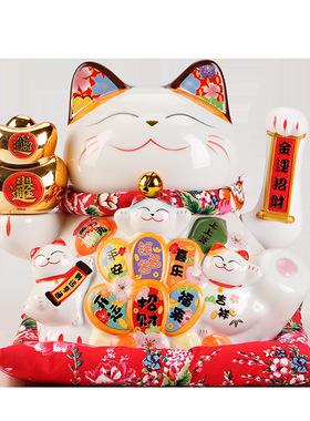 摇手摆件开业店铺收银台前台家居客厅乔迁新居礼品发财猫