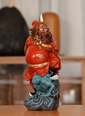 天师钟馗摆件 家居玄关办公室中式人物装饰品 乔迁礼品纯铜工艺品