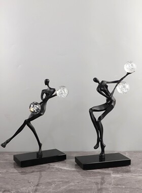 北欧创意金属杂技人物雕像摆件样板间玄关书房酒柜电视柜家居装饰