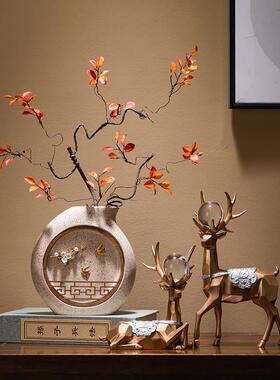 新中式电视柜装饰品花瓶摆设家居客厅禅意酒柜博古架玄关案台高档