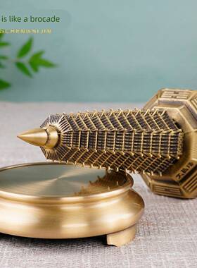 2025纯黄铜文昌塔摆件13层的铜制文昌塔十三层铜质学生用文昌笔筒