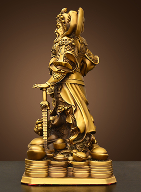 铜赵公明摆件武财神家用