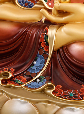 纯铜彩绘观音菩萨家用供