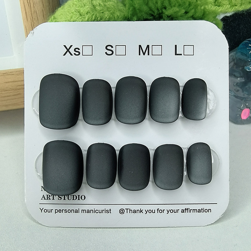 简约纯色磨砂穿戴甲黑色豆豆甲美甲贴片可拆卸假指甲贴片显白甲片,淘宝优惠券,粉丝福利购,淘宝优惠卷