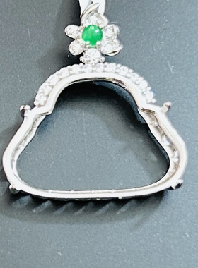 S925银佛公吊坠空托镶嵌小佛公翡翠吊坠镶嵌空托吊坠托DIY配件