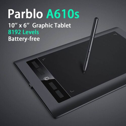 Parblo A610S Art Digital Graphics Tablet Drawing Painting B - 图0