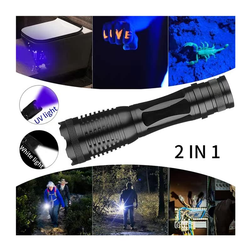 395nm UV Flashlight LED Torch Lamp Ultraviolet Urine Detecto - 图3