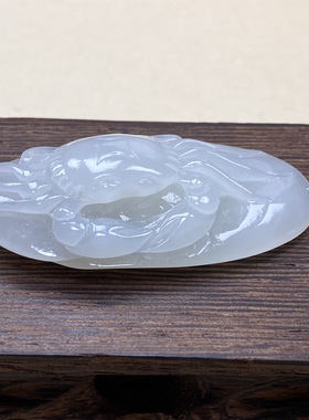 檀言蜜语珠宝纯天然和田玉青海烟紫色螃蟹八方来财如意吊坠568号