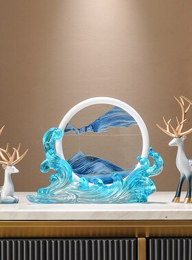 速发流礼画沙漏摆件家居饰品电视柜玄关公柜办酒室装饰品高档轻奢