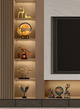 速发璃柜装饰客品厅玄关摆件轻奢高档家居新中式办公室玻酒展示柜