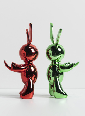 速发装饰推意机器兔树脂摆件创荐家居儿店样板房客厅酒童房饰品