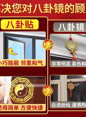 速发八家镜贴纸卦用门对门金属窗户贴化马尖角台解路貔貅麒麟