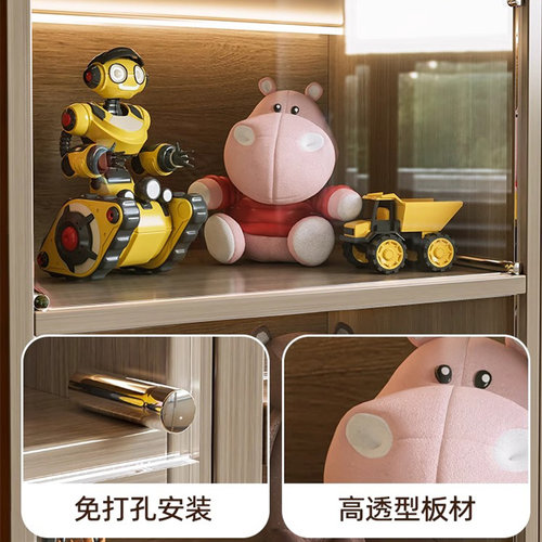亚克力柜门定制展示柜书柜门板加装自装简易防尘遮挡透明玻璃挡板 - 图1