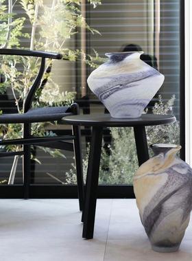 轻奢美式简CJ00约渐磨砂玻璃花瓶北欧摆样件客厅餐桌变板间装酒店