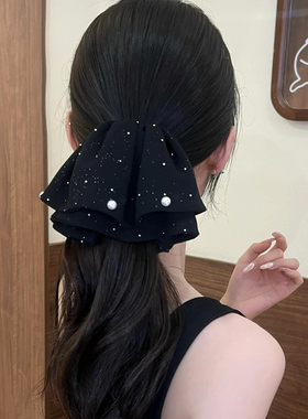 满天星裙摆双层马尾夹抓夹女后脑勺高级感气质半扎发夹子头饰发夹