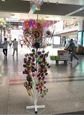款市场风车大支架新可插车风车风车大铁风展示支架