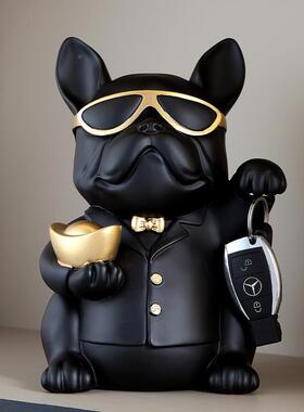 钥创意法斗狗大号存钱迁罐树摆件匙657收纳家脂居客厅装饰品乔礼