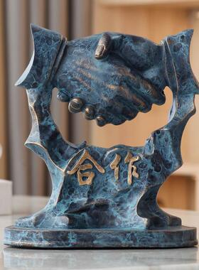 创意办公11sz175室摆件高档领导老板赢前台公办桌装工饰品合作共