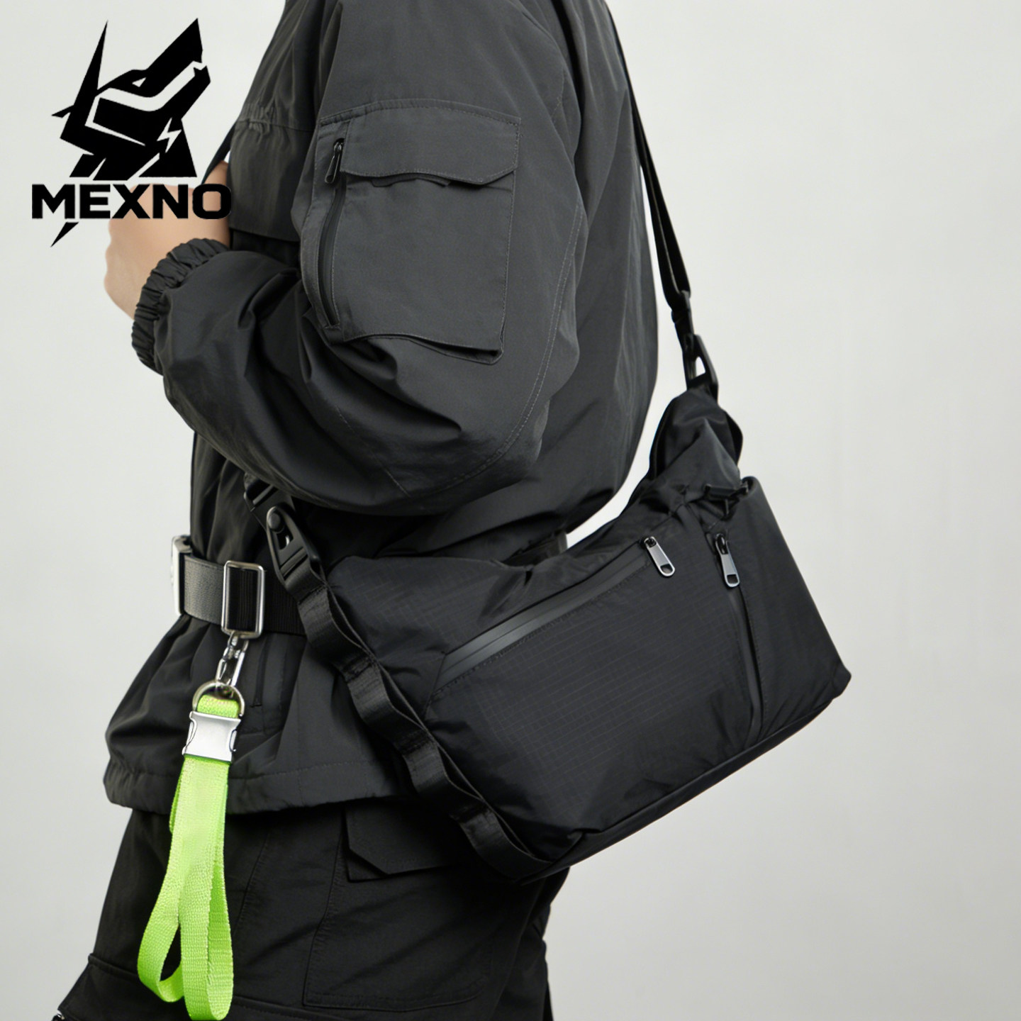 新款男士机能休闲多功能斜挎包运动水杯包户外防水通勤旅行单肩包,淘宝优惠券,粉丝福利购,淘宝优惠卷