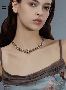 弗弗西FFX女黑蝶贝项链