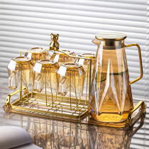 Suning Glass Cold Kettle Large Capacity Cool Kettle Home Hospitality Tea Tea Set High Temperature Resistant Teapot Suit 2112