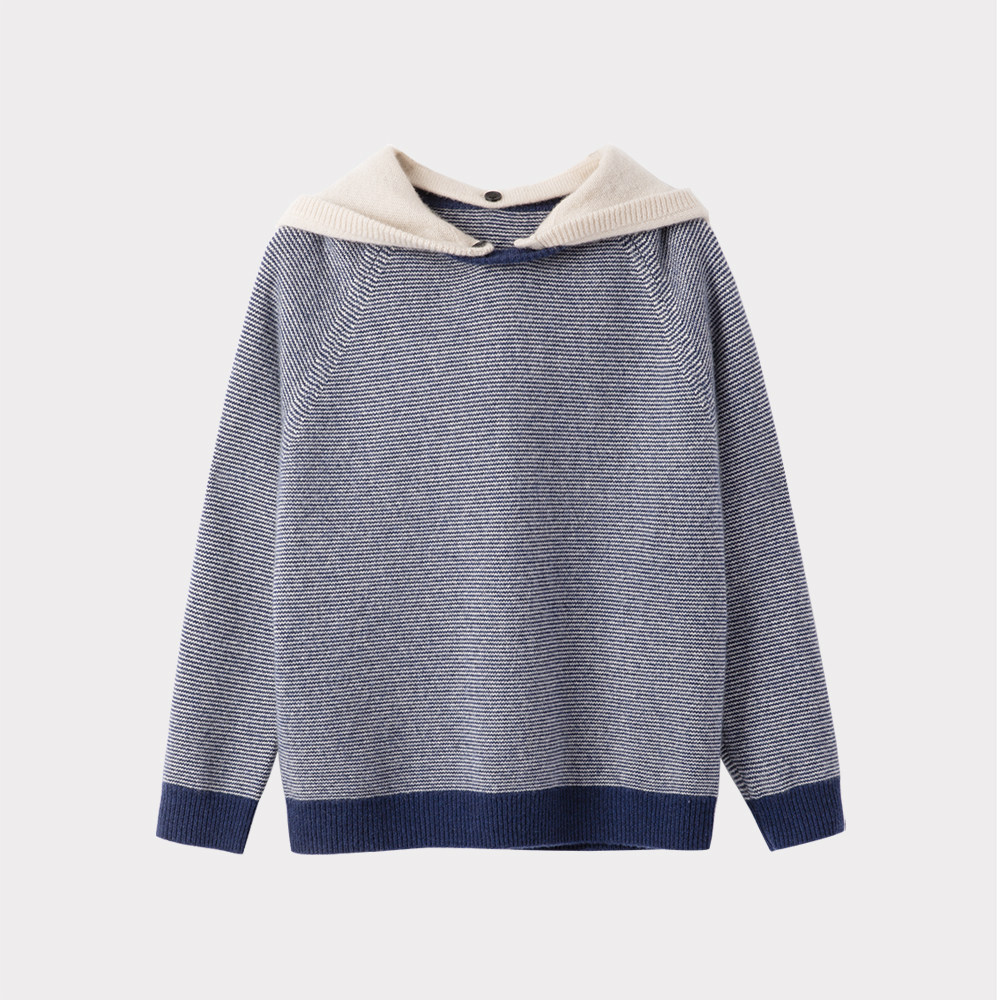 酷飒牛仔风！羊绒衫女100%纯羊绒毛衣外套连帽卫衣秋冬套头宽松厚,淘宝优惠券,粉丝福利购,淘宝优惠卷