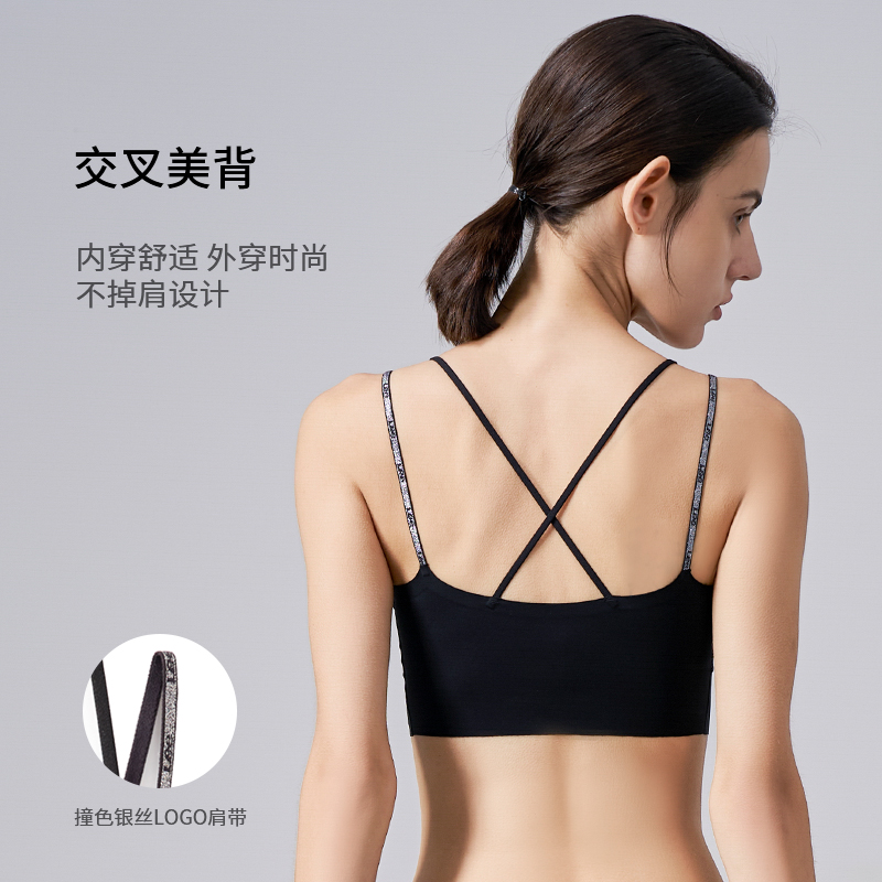 Lee李牌果冻条无痕软支撑美背内衣背心式文胸乳胶小胸聚拢内衣女