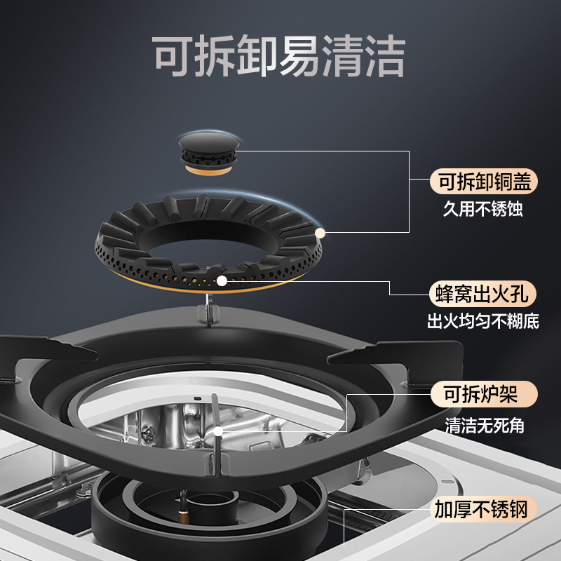 老板名气5.2KW猛火燃气灶台式煤气灶家用炉灶天然气液化气灶6010G
