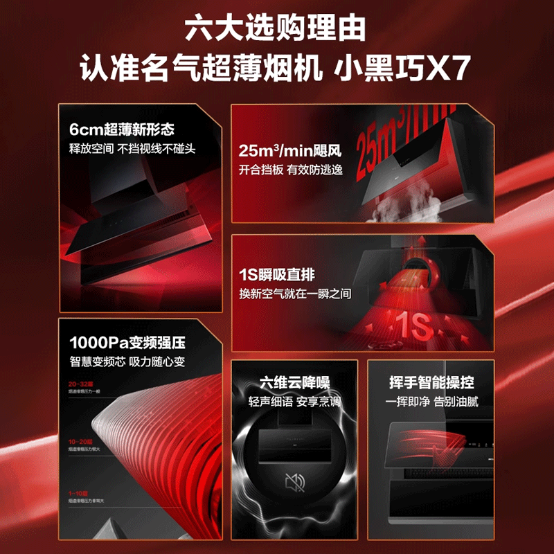 老板名气超薄X7小黑巧抽油烟机燃气灶套餐烟灶套装家用厨房三件套