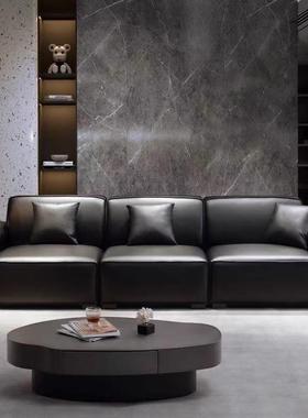 大黑牛沙发意式简约现代客厅真皮豆腐块直排乳胶休息沙发公寓出租
