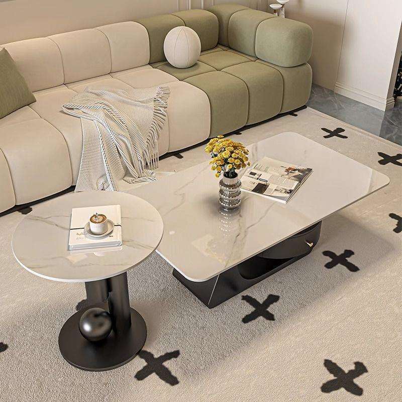 组合长方形现代简约茶几轻奢感客厅创意小户型家用意式岩板 - 图3