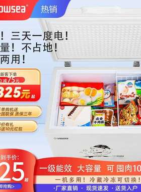 SNOWSEA冰柜车家两用小型冷藏冷冻卧式冷柜大容量省电车载冰箱