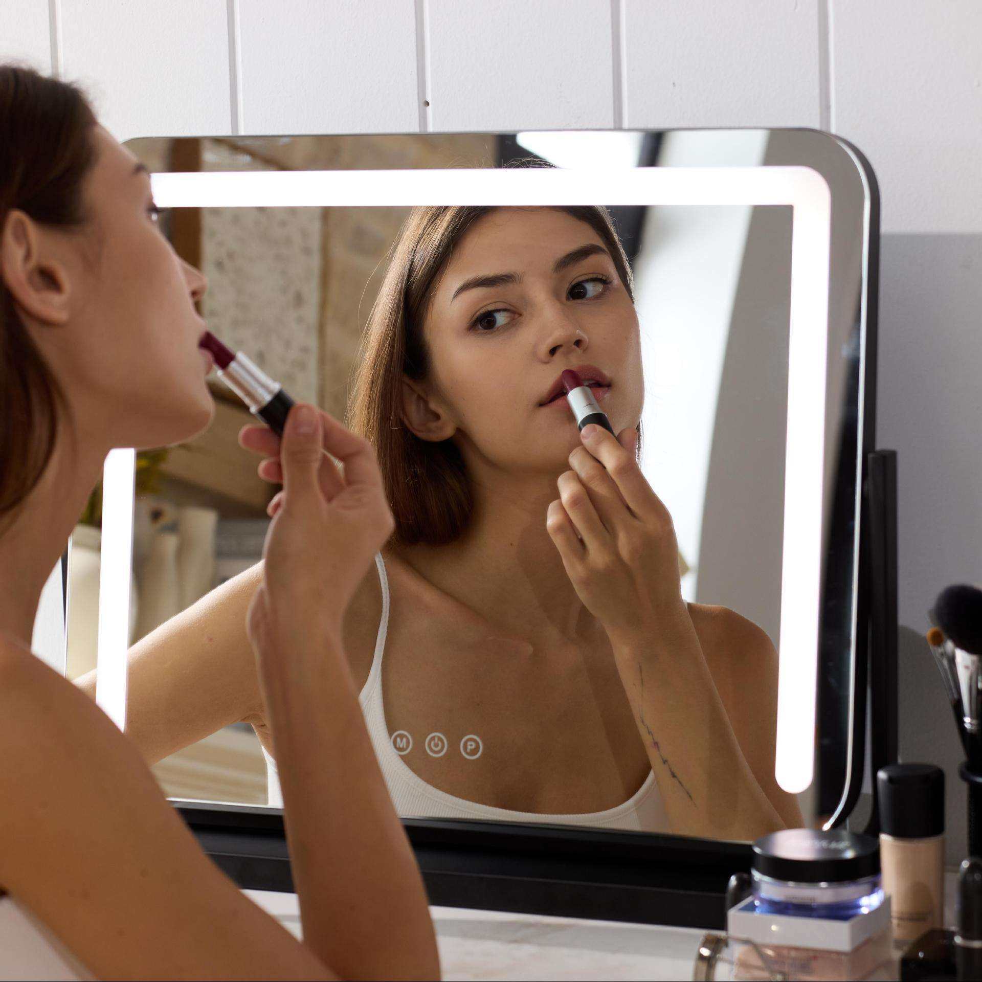 l化妆镜台式桌面led智能镜卧室网红学生家用可旋转带灯梳妆台,淘宝优惠券,粉丝福利购,淘宝优惠卷