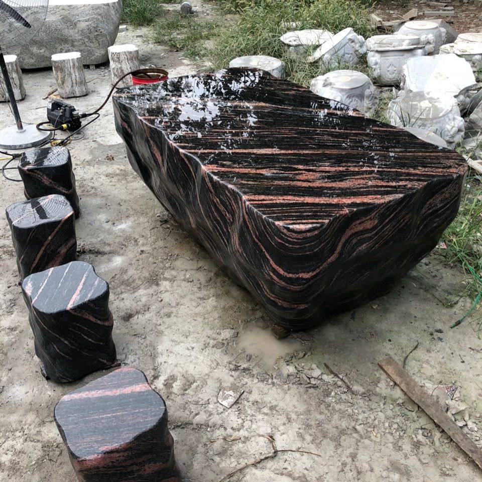 石桌石凳庭院天然户外石头桌子室外石台茶桌茶台花园阳台露天桌凳,淘宝优惠券,粉丝福利购,淘宝优惠卷