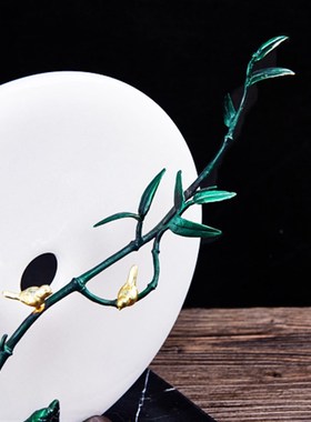 铜摆件玉石平安扣高档中式家居饰品开业送礼办公室桌面玄关送领导