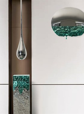 不锈钢吊顶水滴装饰挂件售楼部走道天花板吊饰美容院橱窗装置摆件