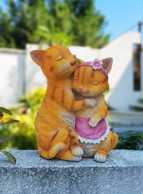 可爱小猫咪动物摆件花园庭院阳台民宿造景布置创意桌面装饰品礼物