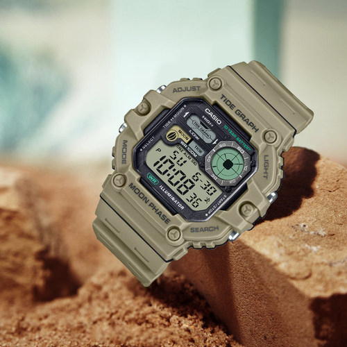 卡西欧手表男复古小方块运动防水非机械电子手表石英WS-1700H-5A - 图1