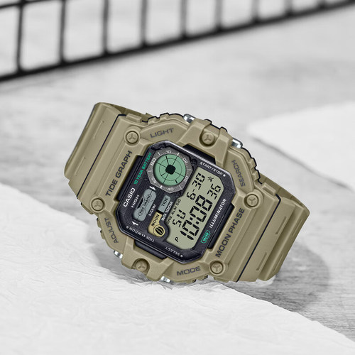 卡西欧手表男复古小方块运动防水非机械电子手表石英WS-1700H-5A - 图0