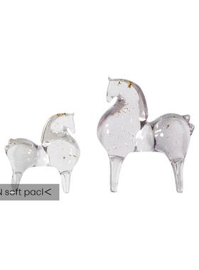 现ES-A6128代艺术公饰抽象水晶酒透明马摆件书房柜办室书桌创意肥