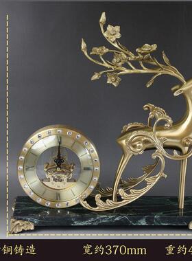 式座WVV钟鹿摆饰酒摆件客厅玄关书架好柜寓意金属家居软装装饰塑