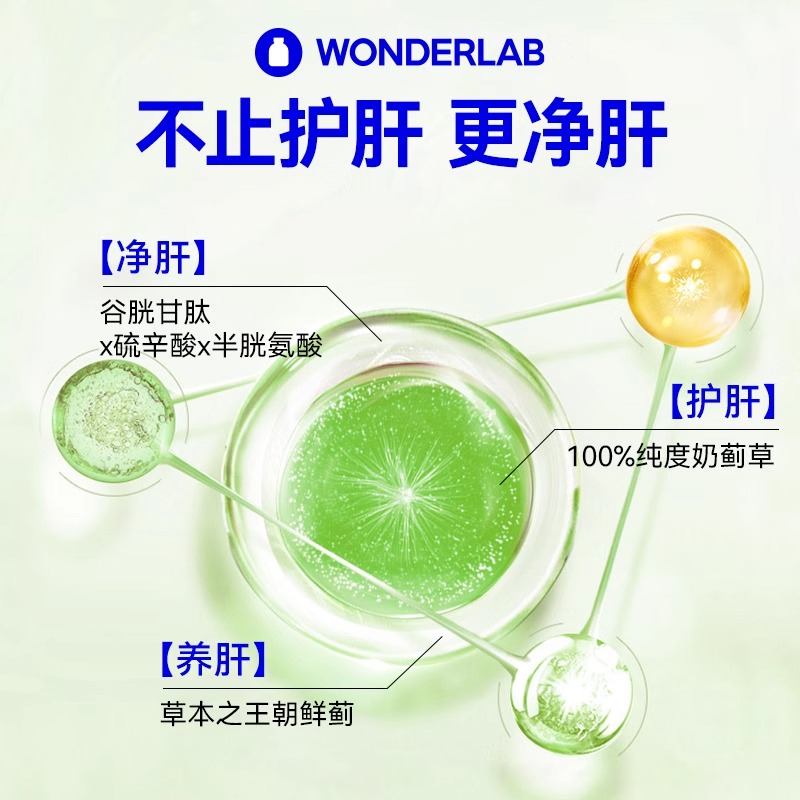 【澳洲自营】wonderlab净肝胶囊熬夜奶蓟草水飞蓟加班养护肝成人