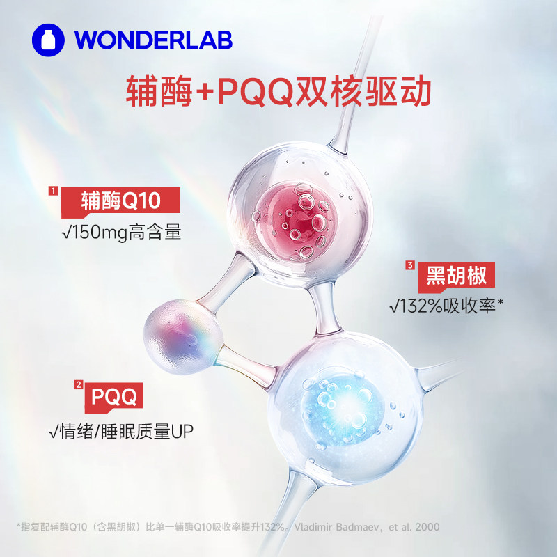 WonderLab辅酶Q10+PQQ软胶囊60粒保护心脏血管心脑同养保健品60粒,淘宝优惠券,粉丝福利购,淘宝优惠卷