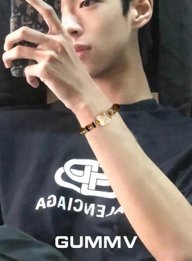 小众绿檀木醒狮竹节手串