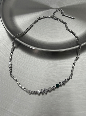 莫比乌斯环项链男拼接碎银设计